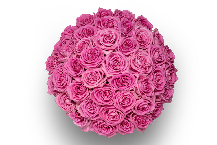 Bouquet di rose rosa, vista dall’alto