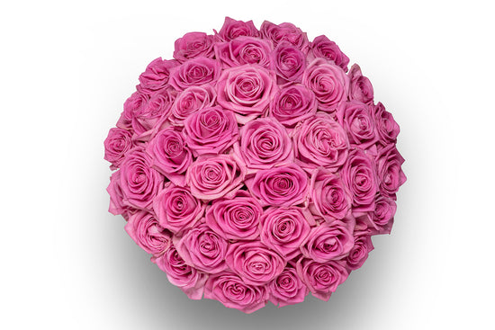 Bouquet di rose rosa, vista dall’alto